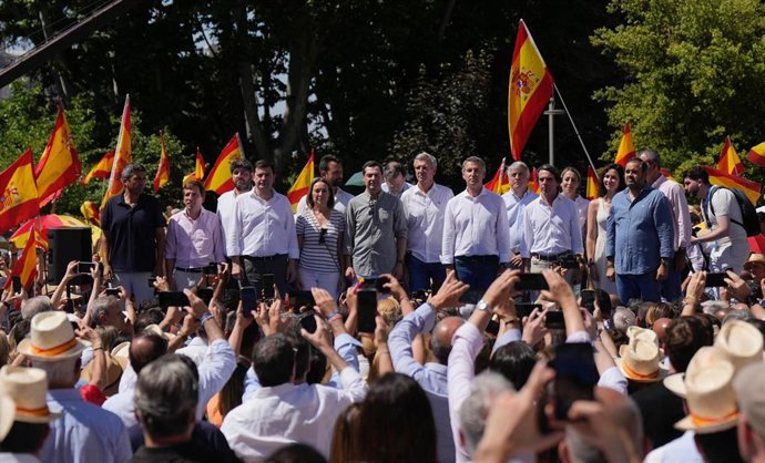 Manifestación organizada por el PP en Madrid contra el Gobierno de Pedro Sánchez.