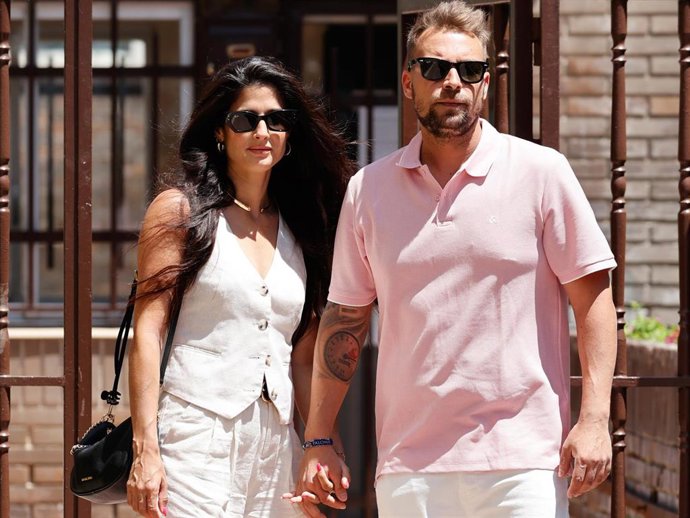 Jose María Almoguera y María La Jerezana llegan a casa de Carmen Borrego a 08 de Junio de 2025 en Madrid (España).