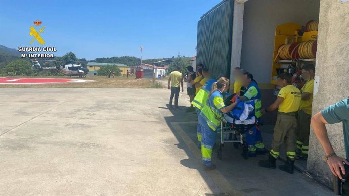 A menina de 11 anos foi resgatada na área de 'El Gargantón' e depois levada para o Hospital Campo Arañuelo em Navalmoral de la Mata (Cáceres).