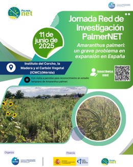 Cartel de la jornada del Cicytex sobre la mala hierba Amarantus Palmeri