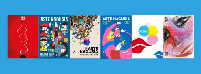 Carteles finalistas de Aste Nagusia 2025.