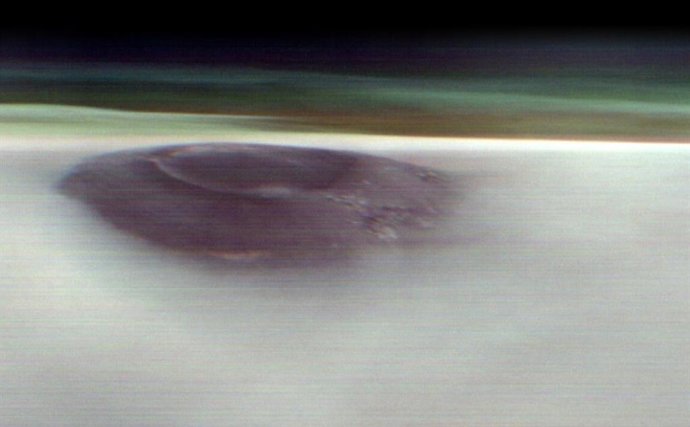 O Arsia Mons, um antigo vulcão marciano, foi capturado antes do amanhecer de 2 de maio de 2025 pela sonda Mars Odyssey 2001 da NASA.