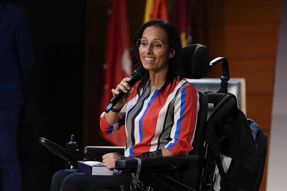 La nadadora española Teresa Perales durante un acto