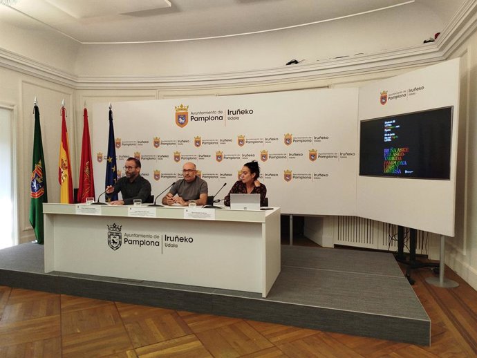 Conferência de imprensa após a Reunião do Governo Local do Conselho Municipal de Pamplona