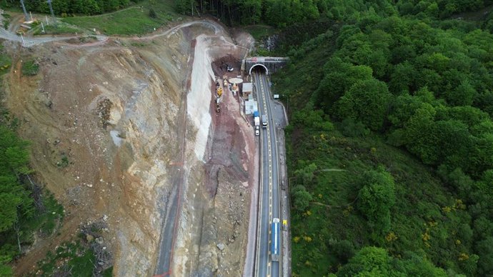 Estado de las obras en la boca sur del túnel de Belate.
