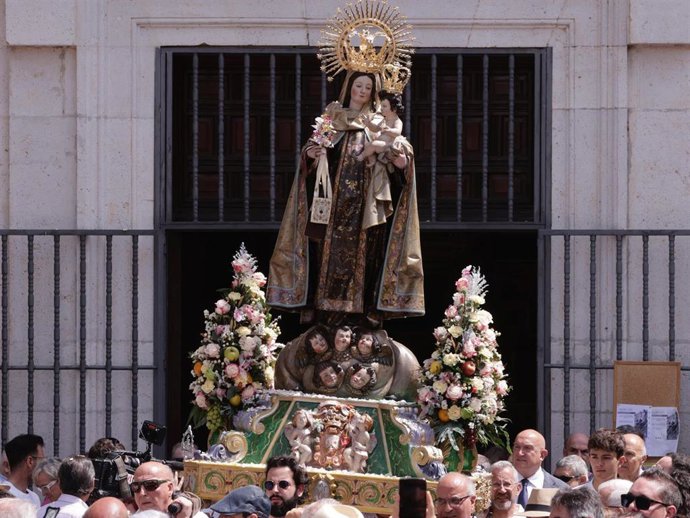 La Virgen del Carmen de Extramuros de Valladolid, en la romería de este lunes.