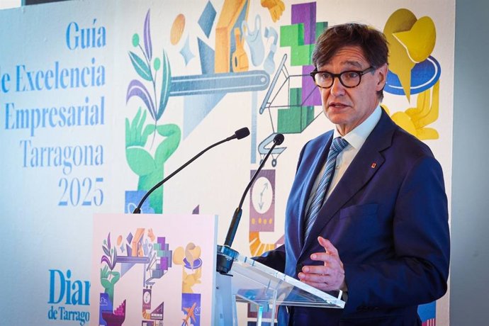 El presidente de la Generalitat de Catalunya, Salvador Illa, en la presentación de la nueva edición de la Guia Empresarial del Diari de Tarragona
