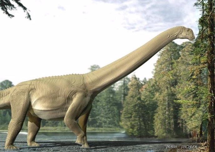 Impresión artística de Diamantinasaurus matildae alimentándose.