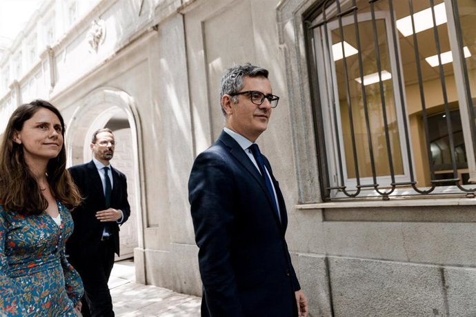 El ministro de Presidencia, Félix Bolaños, durante el acto de entrega de los XIX Premios anuales del Observatorio contra la Violencia Doméstica y de Género, en el Consejo General del Poder Judicial (CGPJ), a 9 de junio de 2025, en Madrid (España). 