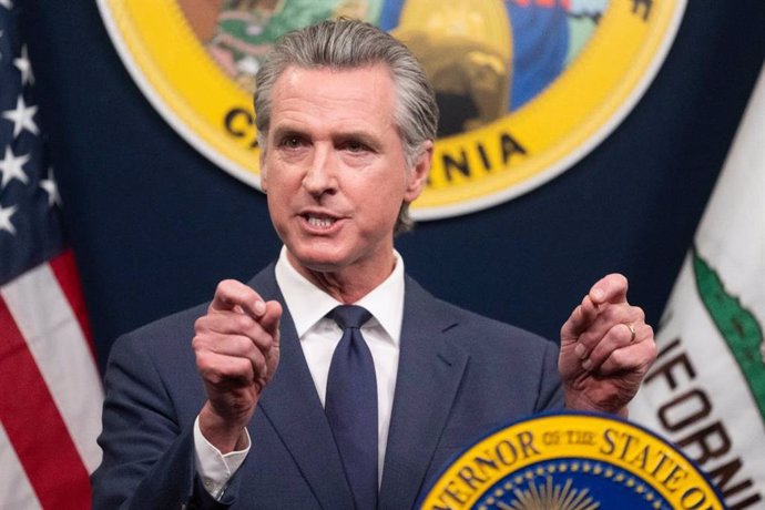 May 16, 2025: California Gov. Gavin Newsom presents his May revision to the state budget on Wednesday, May 14, 2025, in the Capitol Swing Space.