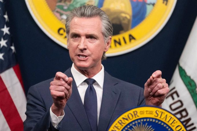 16 de maio de 2025: O governador da Califórnia, Gavin Newsom, apresenta sua revisão de maio do orçamento estadual na quarta-feira, 14 de maio de 2025, no Capitol Swing Space.