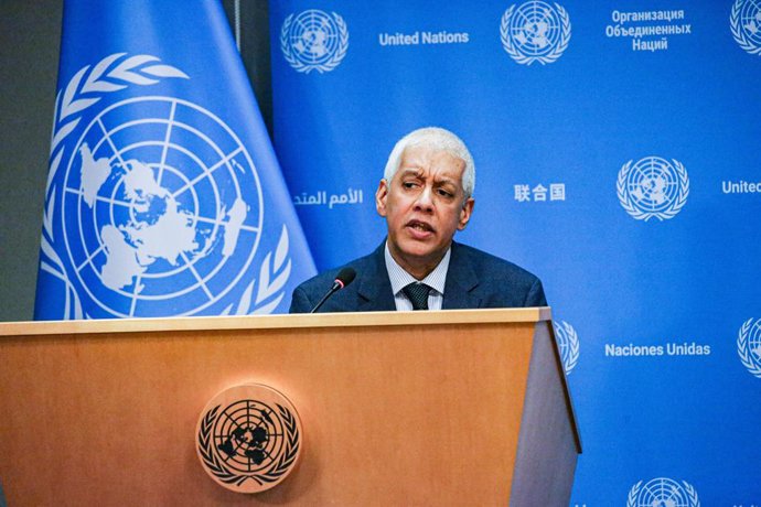 Archivo - February 6, 2025, New York, New York, USA: FARHAN HAQ Deputy Spokesperson for the Secretary-General briefs the press on the Congo in the press briefing room in the UNHQ