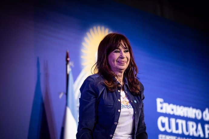 May 25, 2025, Caba, Buenos Aires, Argentina: CRISTINA FERNANDEZ, former president of Argentinas, led an event in the Saldías neighborhood of Buenos Aires. She took aim at Javier Milei and spoke about the differences within Peronism.