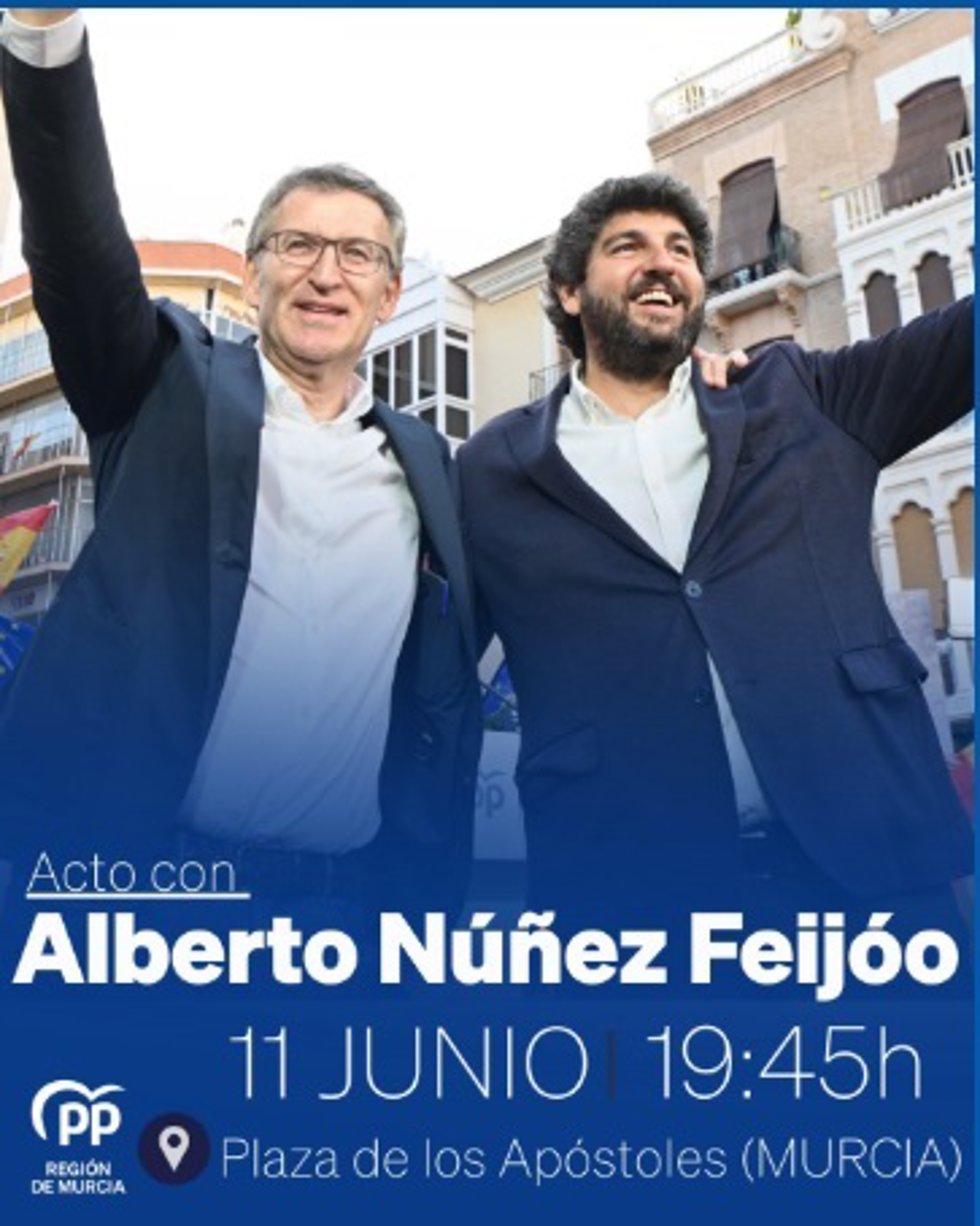 Feijóo participa este miércoles en Murcia en un acto público junto a López Miras