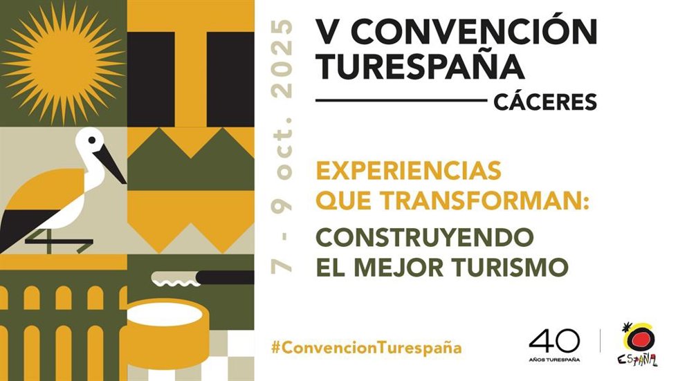 Abierto el plazo de inscripción para participar en la V Convención Turespaña, del 7 al 9 de octubre en Cáceres.