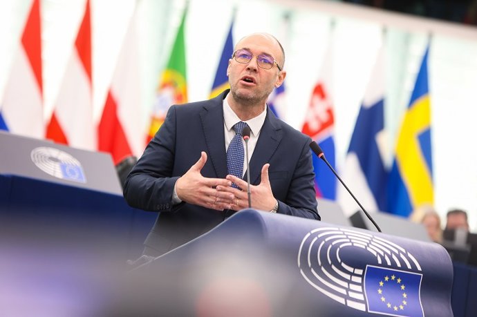 Archivo - El eurodiputado croata y presidente de la delegación del Parlamento Europeo para las relaciones con Bosnia y Herzegovina, Davor Ivo Stier, en el pleno del PE.