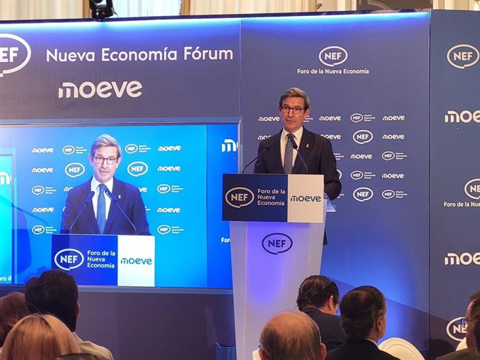 El consejero de Industria, Energía y Minas de la Junta de Andalucía, Jorge Paradela, en un desayuno informativo organizado por Nueva Economía Fórum en Madrid.