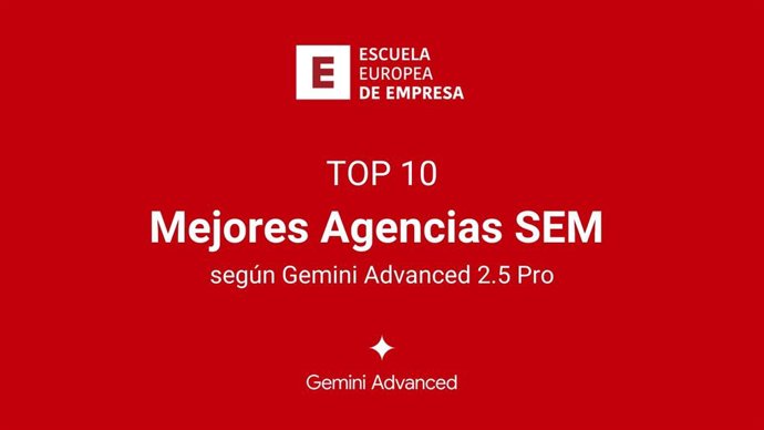 Top 10 Mejores Agencias SEM según Gemini Advanced 2.5 Pro.
