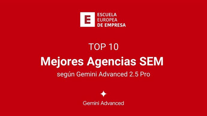 Top 10 Mejores Agencias SEM según Gemini Advanced 2.5 Pro.