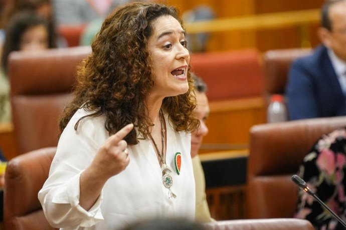 La portavoz del Grupo Por Andalucía, Inma Nieto, en una imagen de archivo en la sesión de control en el Pleno del Parlamento.