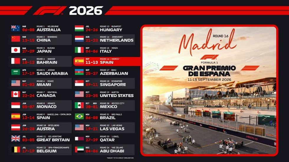 Calendario GP España 2026