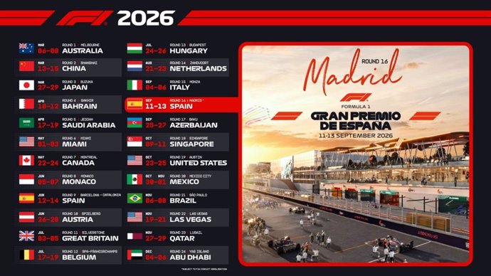 Calendario GP España 2026