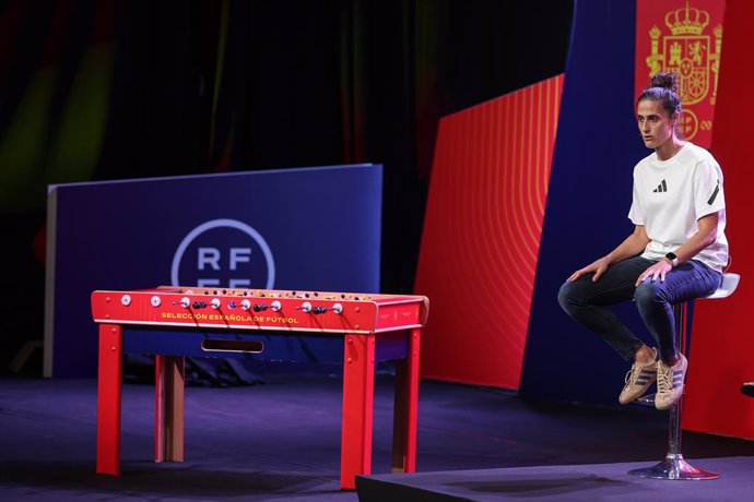 Montse Tomé durante la rueda de prensa tras dar la lista para la Eurocopa de Suiza de 2025