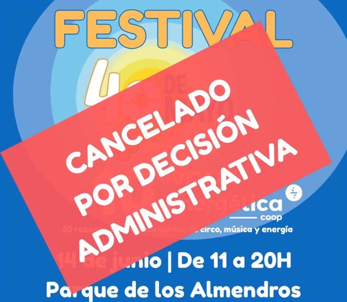 Información sobre la cancelación del festival 40 de mayo por la denegación del permiso por parte del Ayuntamiento.