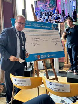 El conseller del Mar y del Ciclo del Agua, Juan Manuel Lafuente, defiende en Niza una política hídrica coordinada que reconozca la realidad mediterránea