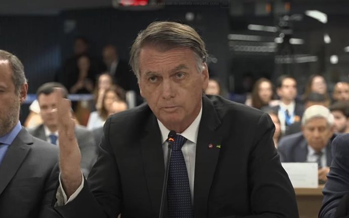 O ex-presidente do Brasil Jair Bolsonaro depõe perante o Supremo Tribunal Federal
