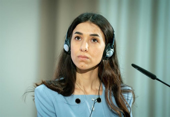 Archivo - 07 May 2021, Berlin: Nobel Peace Prize laureate Nadia Murad attends a joint press conference with German Foreign Minister Heiko Maas 