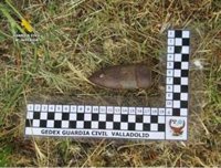 La Guardia Civil destruye un proyectil explosivo en Cogeces del Monte (Valladolid)