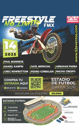 Imagen del cartel del evento de acrobacias y motocross 'Freestyle FMX No limits'