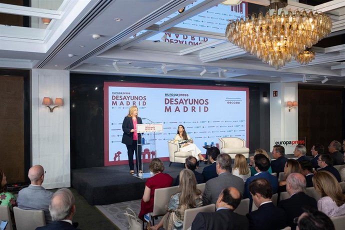 La vicealcaldesa de Madrid, Inma Sanz, interviene durante un Desayuno Informativo de Europa Press, en el Hotel Rosewood Villa Magna, a 11 de junio de 2025, en Madrid (España).