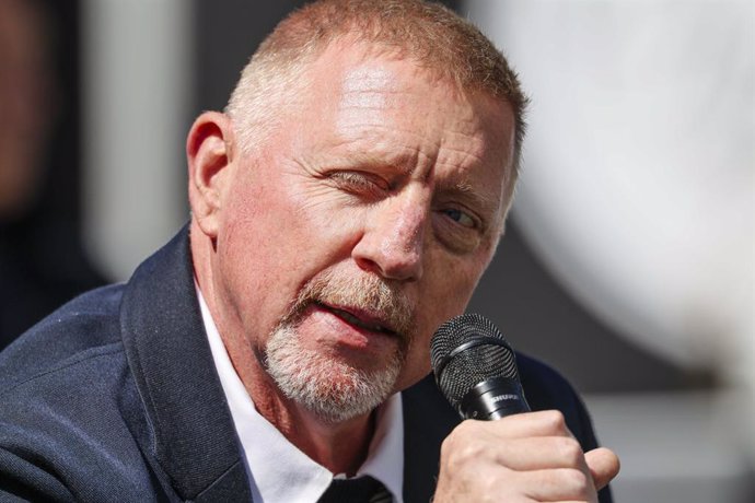 21 May 2025, Hamburg: German former tennis player Boris Becker speaks during an interview at the Hamburg European Open. Photo: Frank Molter/dpa