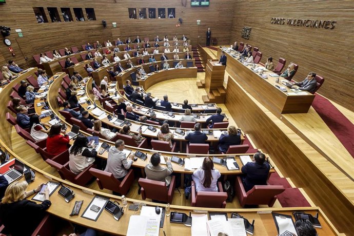 Diputados durante una sesión de control en Les Corts Valencianes