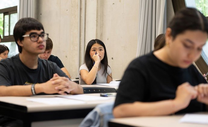 Estudiantes en la UPNA, en la Prueba de Acceso a la Universidad de este año.