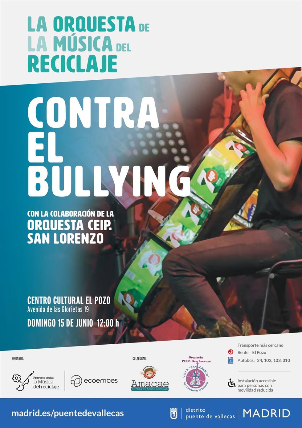 La orquesta La música del reciclaje alza la voz contra el bullying en un concierto gratuito este domingo en Madrid