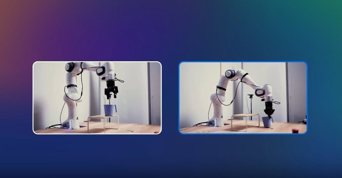 Robot con el modelo V-JEPA 2