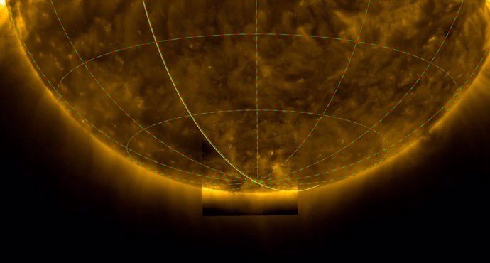 Imagen del polo sur solar tomadas por la misión Solar Orbiter