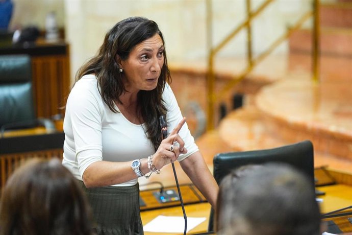 La consejera de Inclusión Social, Juventud, Familias e Igualdad, Loles López, durante el Pleno del Parlamento.
