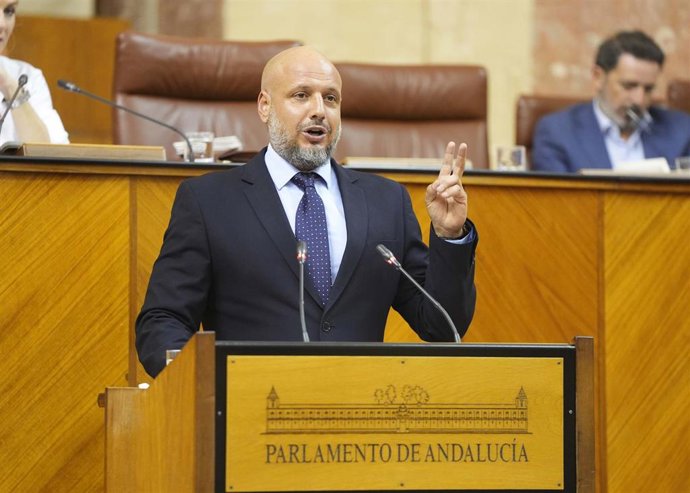 El diputado de Vox Rodrigo Alonso interviene en el Pleno del Parlamento andaluz.