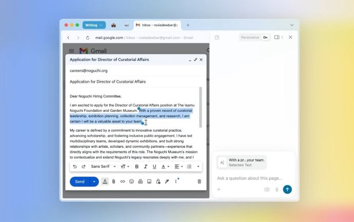 O novo navegador Dia da The Browser Company.