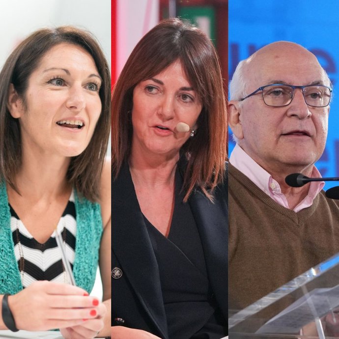 Ohiane Agirregoitia (PNV), Idoia Mendia (PSE-EE) y José Antonio Zarzalejos (PP).