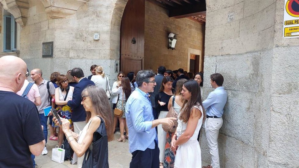 Concentración de los jueces y fiscales de Baleares ante la Audiencia Provincial de Palma.