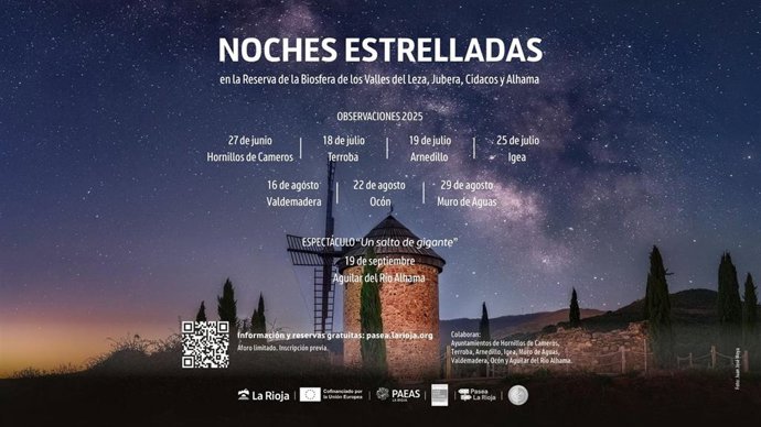 Siete jornadas de observación y el espectáculo 'Un salto de gigante', en 'Noches Estrelladas de la Reserva de Biosfera'