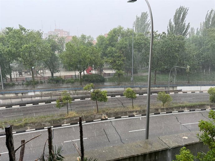 Granizada en Madrid, a 11 de junio de 2025