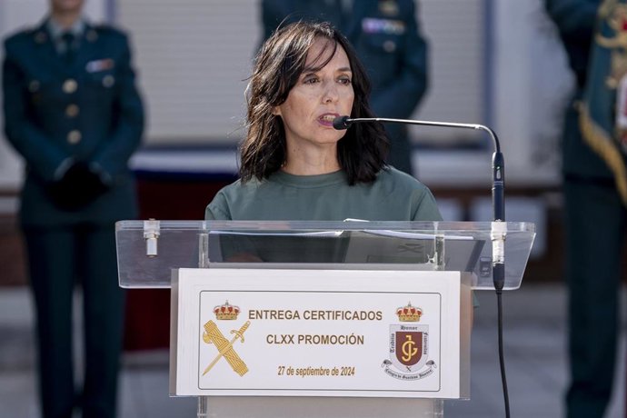 Archivo - La directora general de la Guardia Civil, Mercedes González, preside la entrega de diplomas de la 170ª promoción de Guardias Jóvenes de Valdemoro