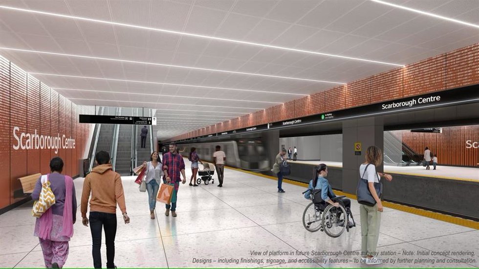 Representación de la futura estación del metro de Toronto