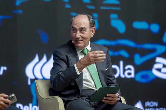 El presidente de Iberdrola, Ignacio Sánchez Galán, interviene durante la 3ª edición de ‘Global Trends’, en el Auditorio El Beatriz, a 12 de junio de 2025, en Madrid (España). Europa Press y American Chamber of Commerce in Spain celebran el encuentro ‘Glob